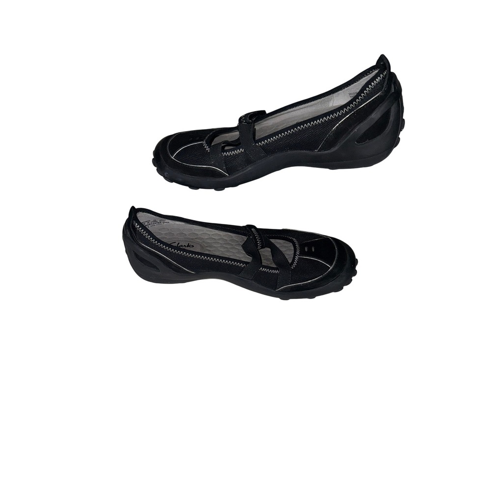Clarks Privo Black Leather Mesh Mary Jane Flats Soleassage Womens 7M - Picture 3 of 6